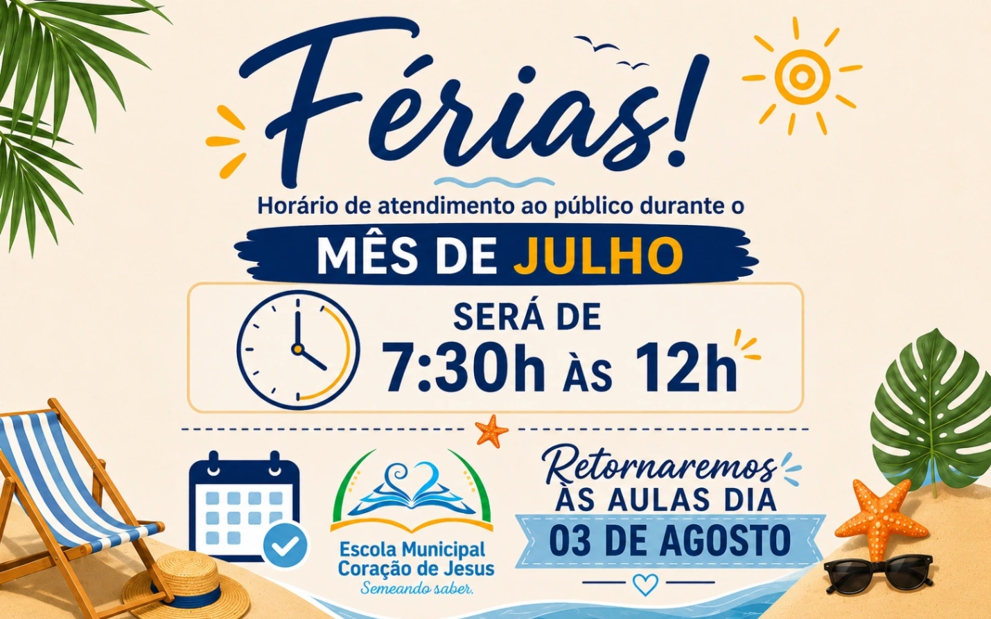 Férias escolares: desejamos um excelente descanso a toda a nossa comunidade!